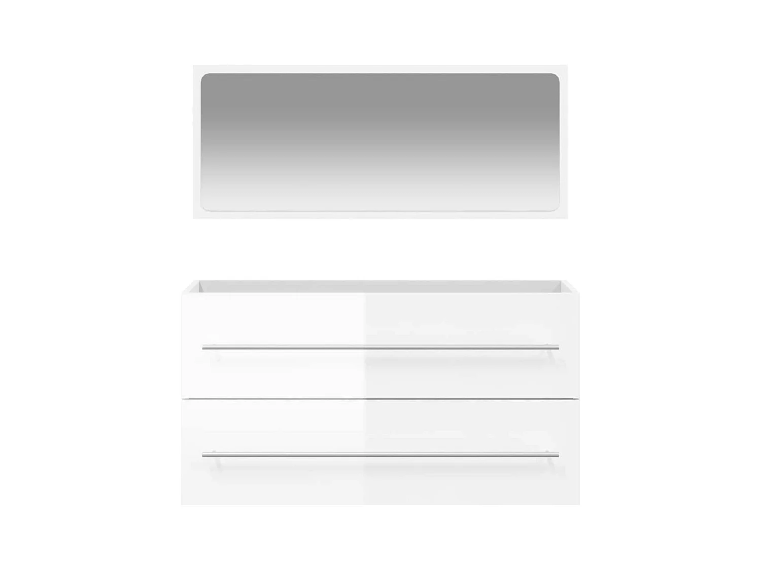 Badkamermeubel met spiegel in wit hoogglans bewerkt hout
