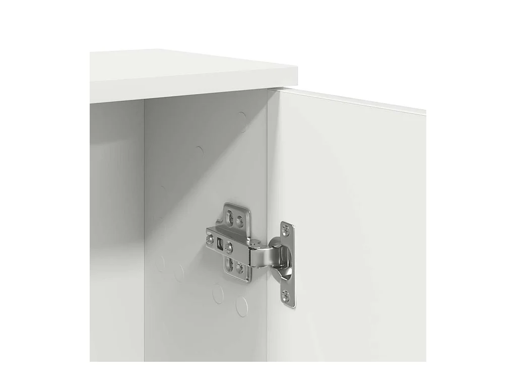 Meuble de salle de bain avec porte-rouleau blanc 39x22x90 cm