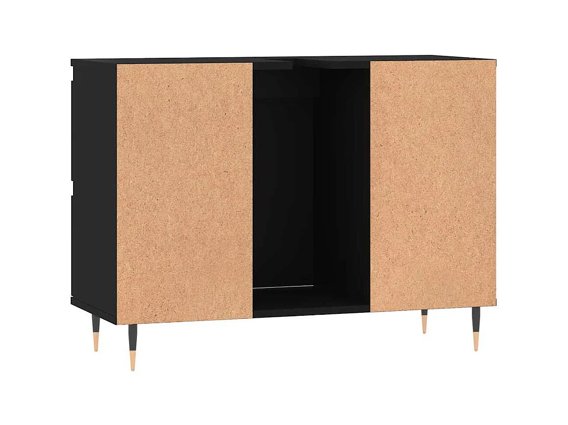 Zwarte badkamerkast 80x33x60 cm van bewerkt hout