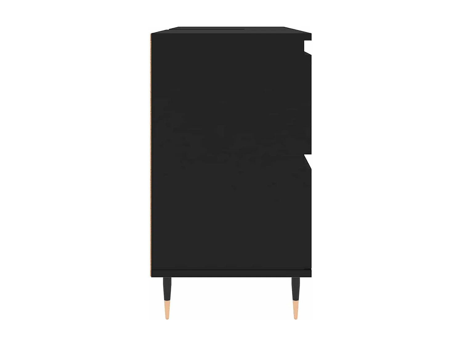 Mueble de baño negro 80x33x60 cm madera contrachapada