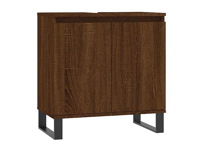 Badkamerkast bruin eiken 58x33x60 cm bewerkt hout