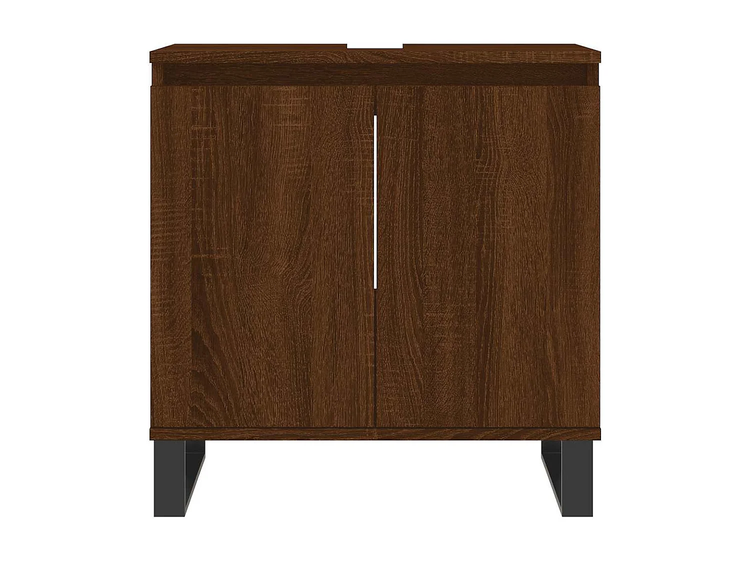 Badkamerkast bruin eiken 58x33x60 cm bewerkt hout