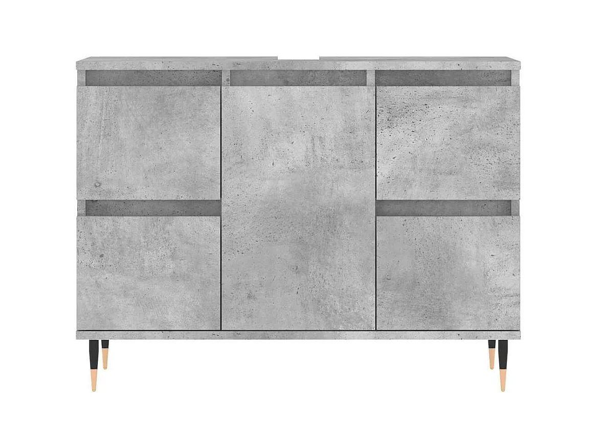 Mueble de baño gris hormigón 80x33x60cm madera de ingeniería