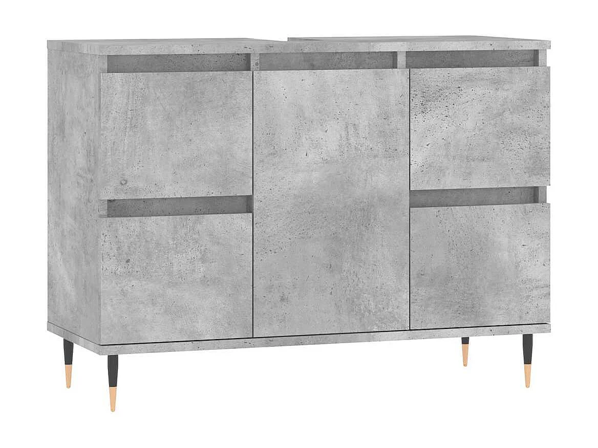 Mueble de baño gris hormigón 80x33x60cm madera de ingeniería