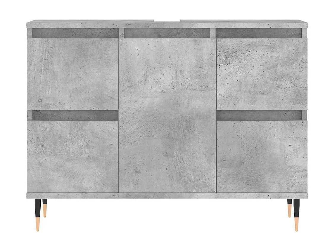 Mueble de baño gris hormigón 80x33x60cm madera de ingeniería