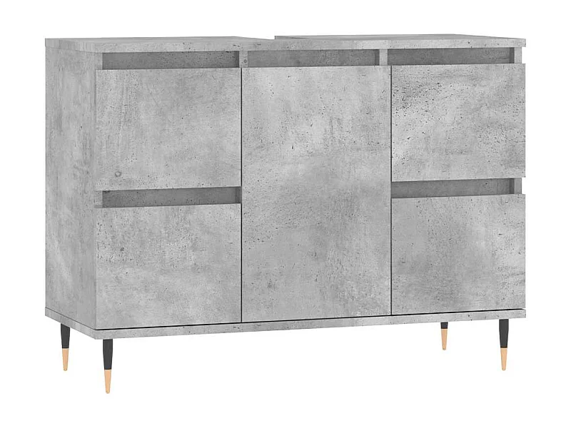 Mueble de baño gris hormigón 80x33x60cm madera de ingeniería