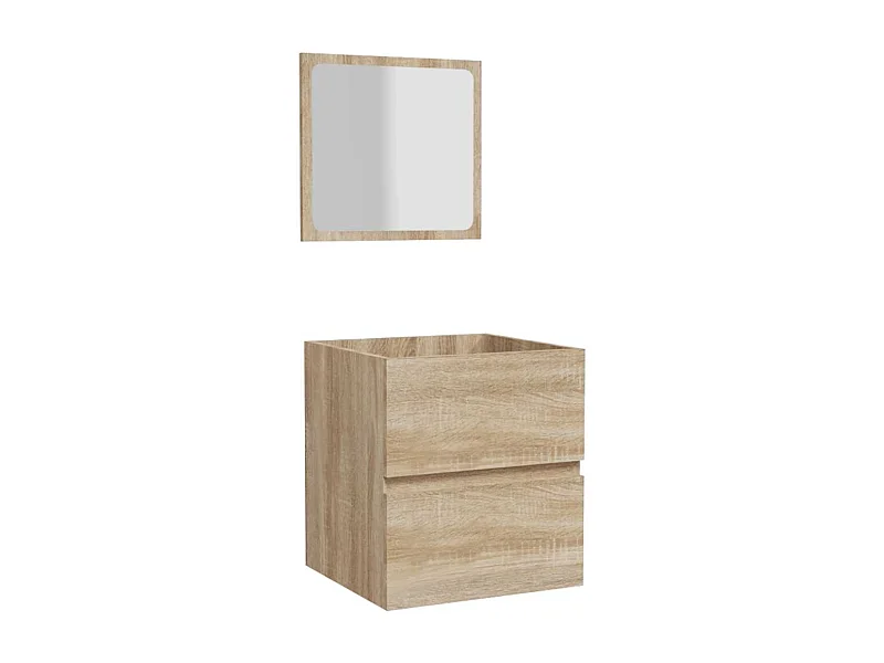 Gabinete de baño con espejo de madera de ingeniería de roble Sonoma