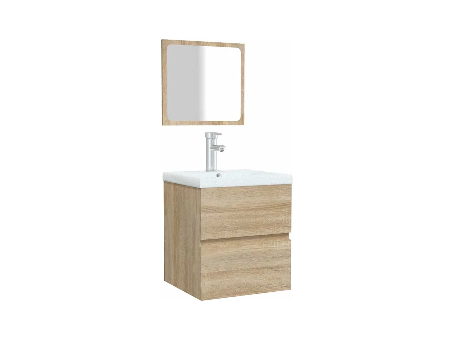 Armoire de bain avec miroir chêne sonoma bois d'ingénierie