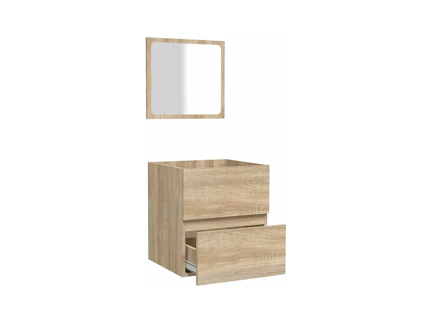 Armoire de bain avec miroir chêne sonoma bois d'ingénierie