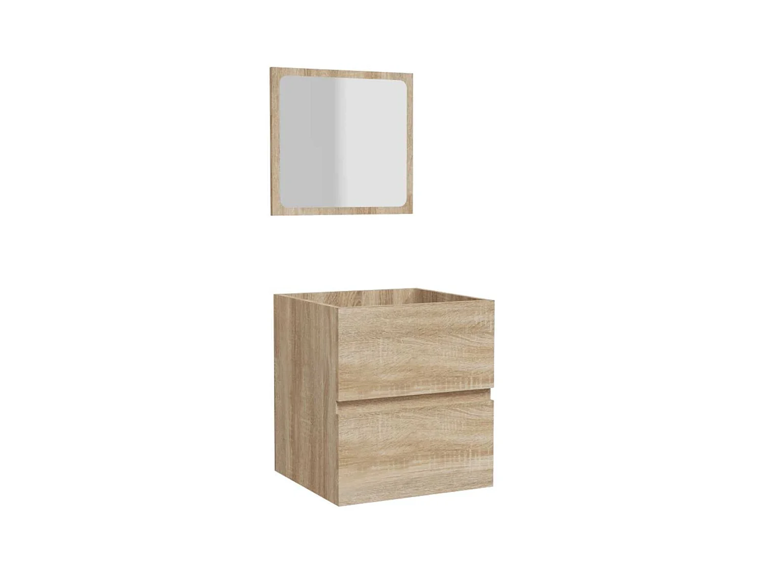 Armoire de bain avec miroir chêne sonoma bois d'ingénierie