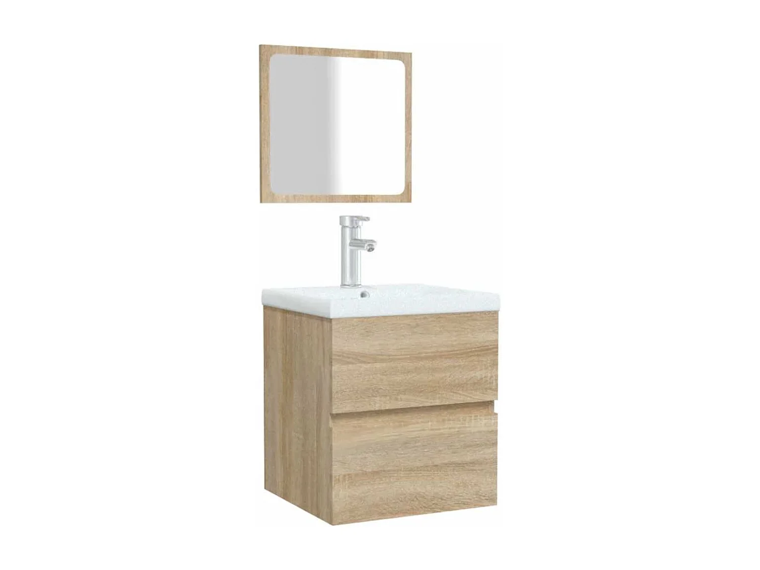 Armoire de bain avec miroir chêne sonoma bois d'ingénierie