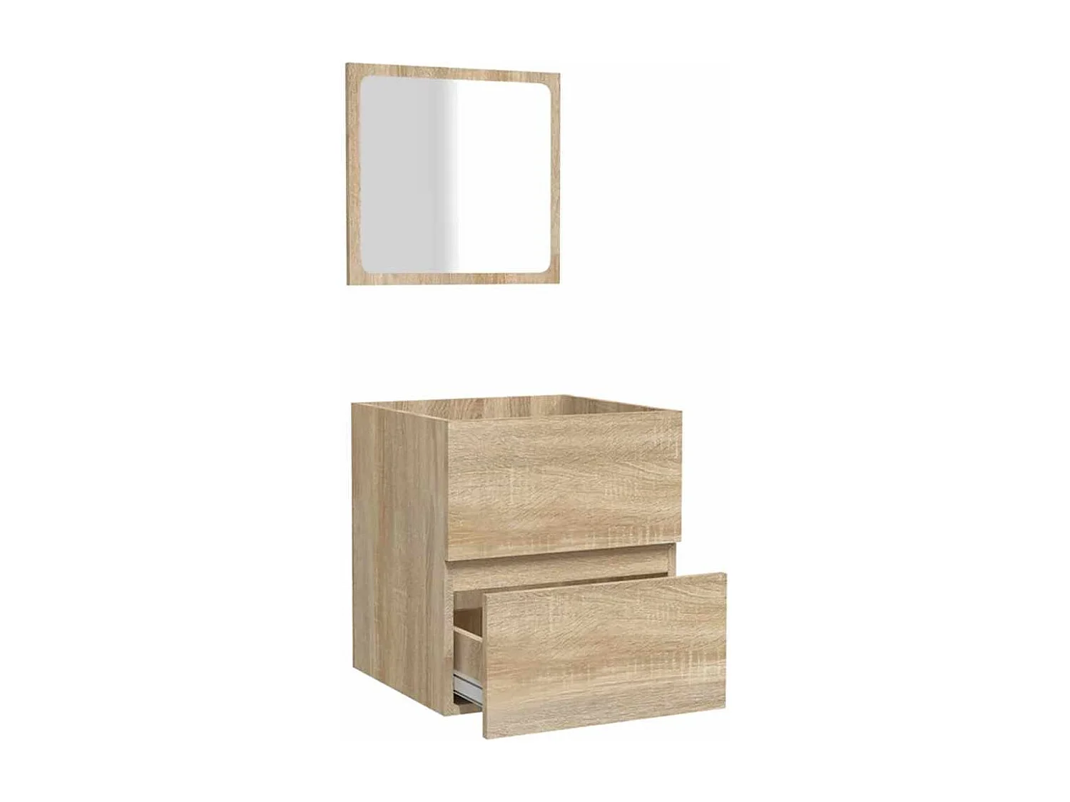 Armoire de bain avec miroir chêne sonoma bois d'ingénierie