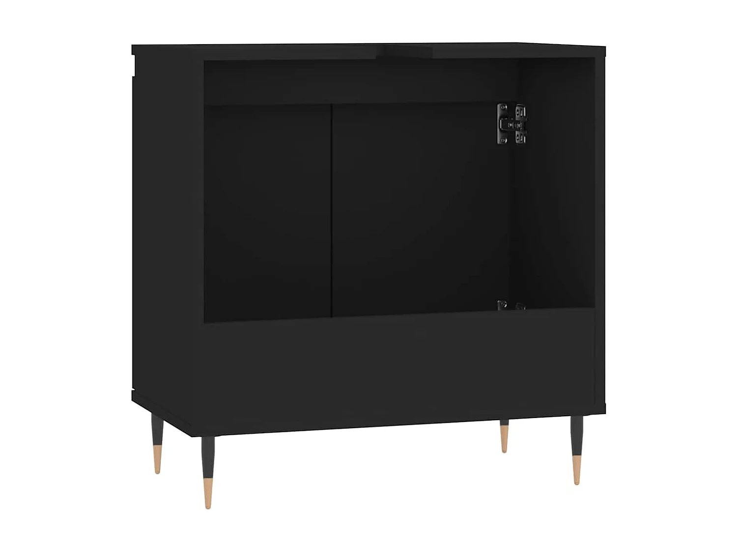 Mueble de baño negro 58x33x60 cm madera contrachapada