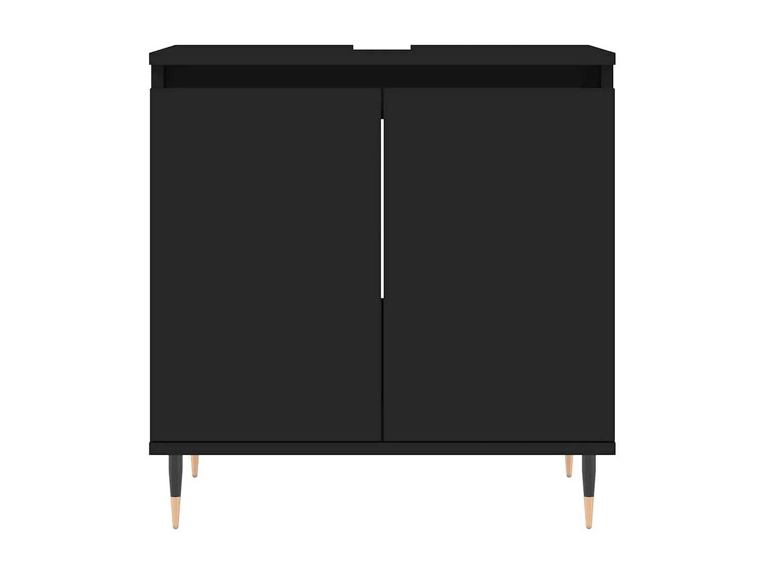 Mueble de baño negro 58x33x60 cm madera contrachapada