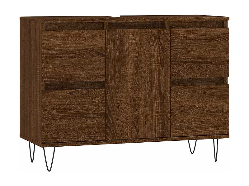 Badkamerkast bruin eiken 80x33x60cm bewerkt hout