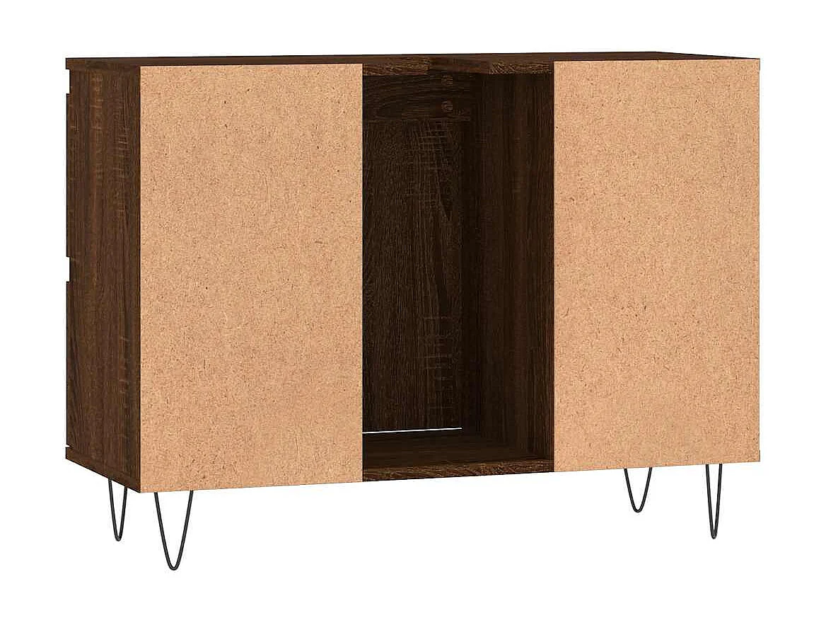 Badkamerkast bruin eiken 80x33x60cm bewerkt hout