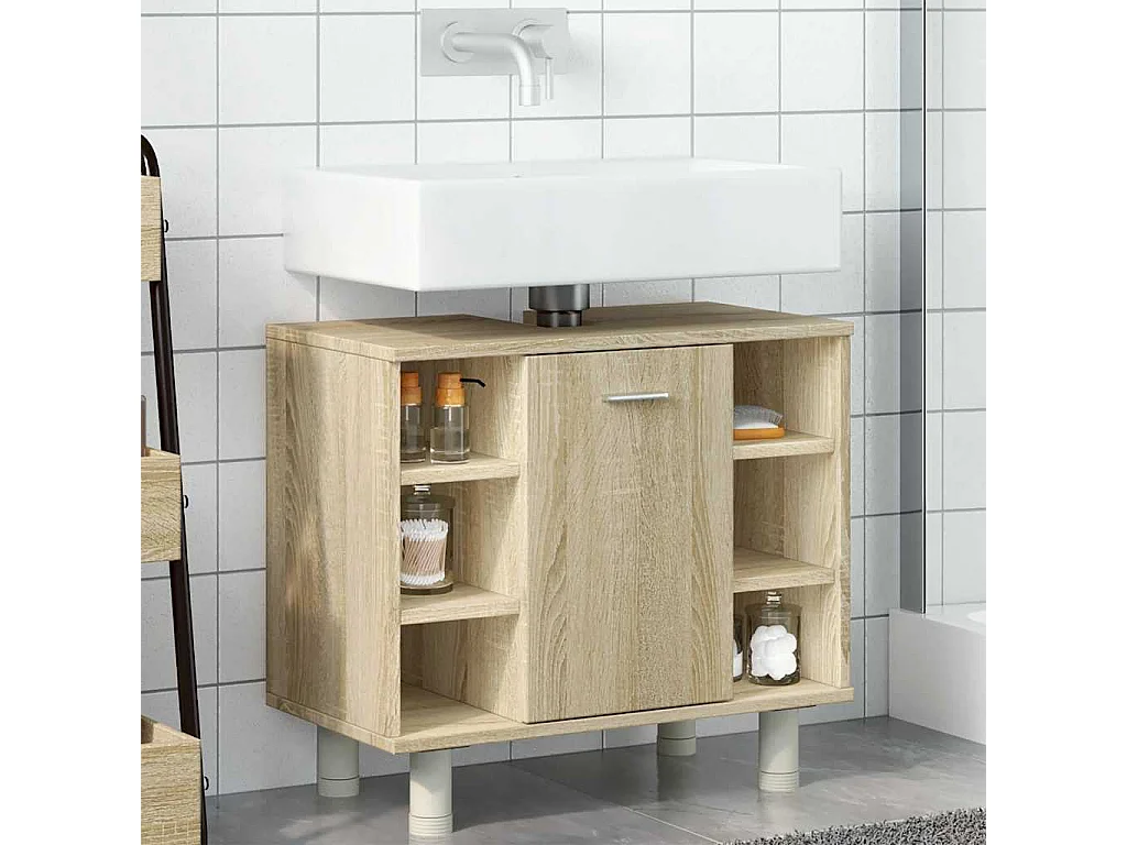 Mueble de baño roble Sonoma 60x32x53,5 cm Aglomerado
