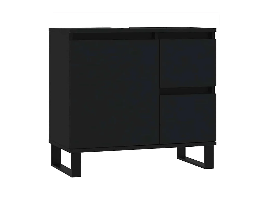 Zwarte badkamerkast 65x33x60 cm van bewerkt hout