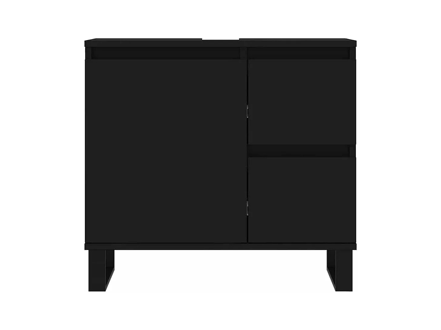 Zwarte badkamerkast 65x33x60 cm van bewerkt hout