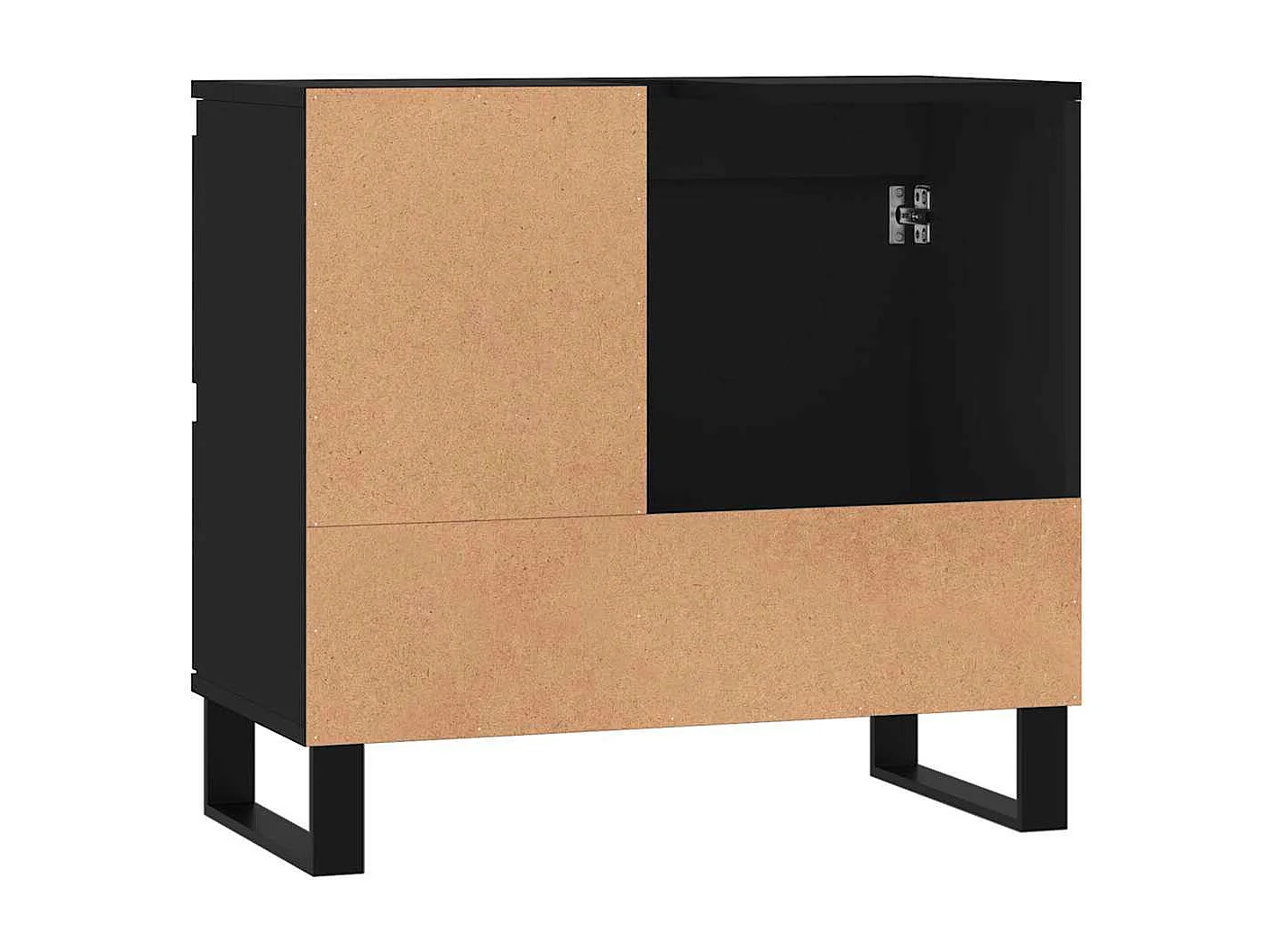 Zwarte badkamerkast 65x33x60 cm van bewerkt hout