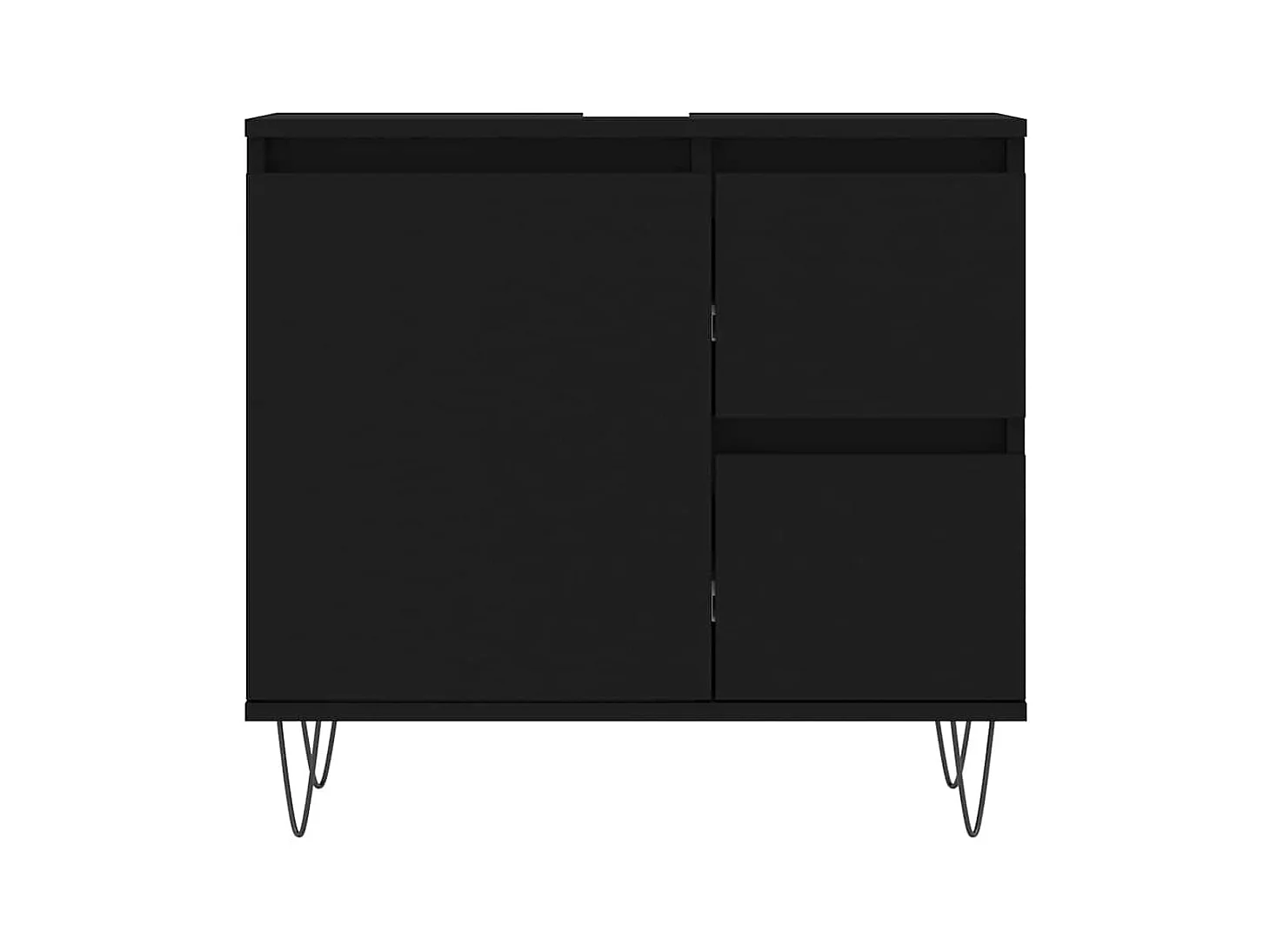 Zwarte badkamerkast 65x33x60 cm van bewerkt hout