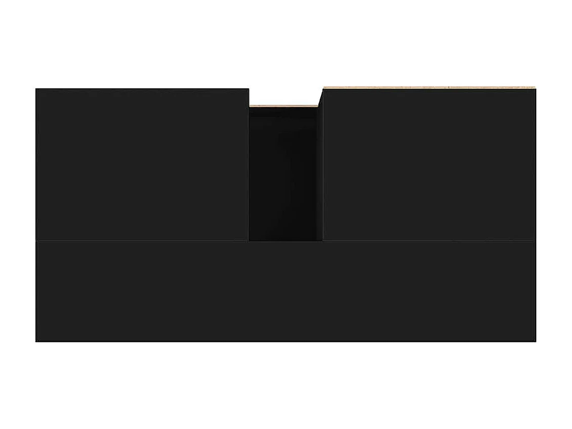 Mueble de baño negro 65x33x60 cm madera contrachapada