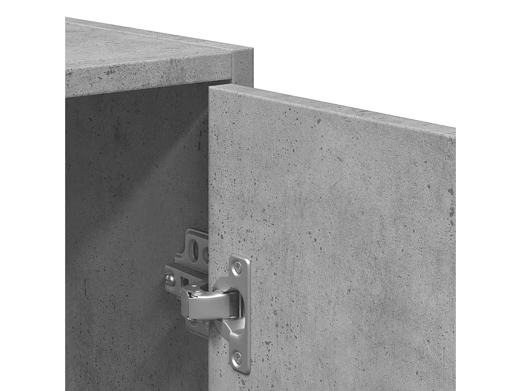 Armoire de bain avec miroir gris béton bois d'ingénierie