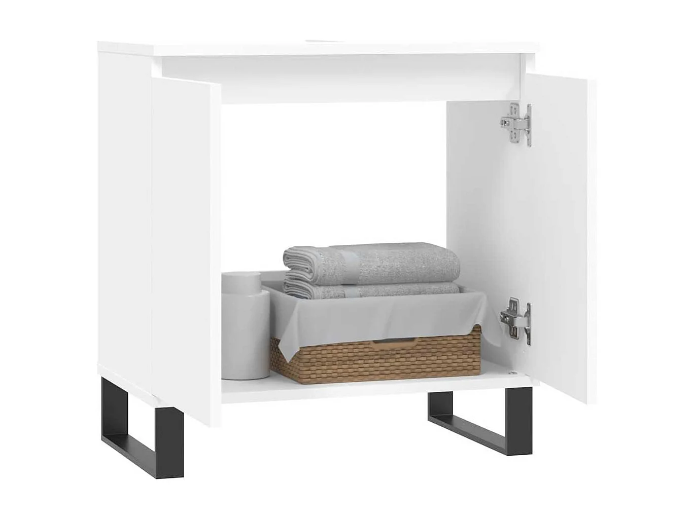 Mueble de baño blanco 58x33x60 cm madera contrachapada