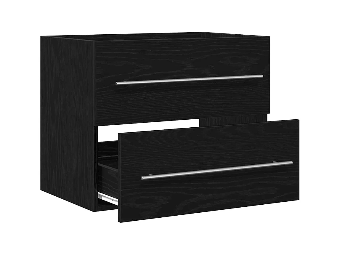 Badkamermeubel met zwarte eiken wastafel 60x38,5x48 cm