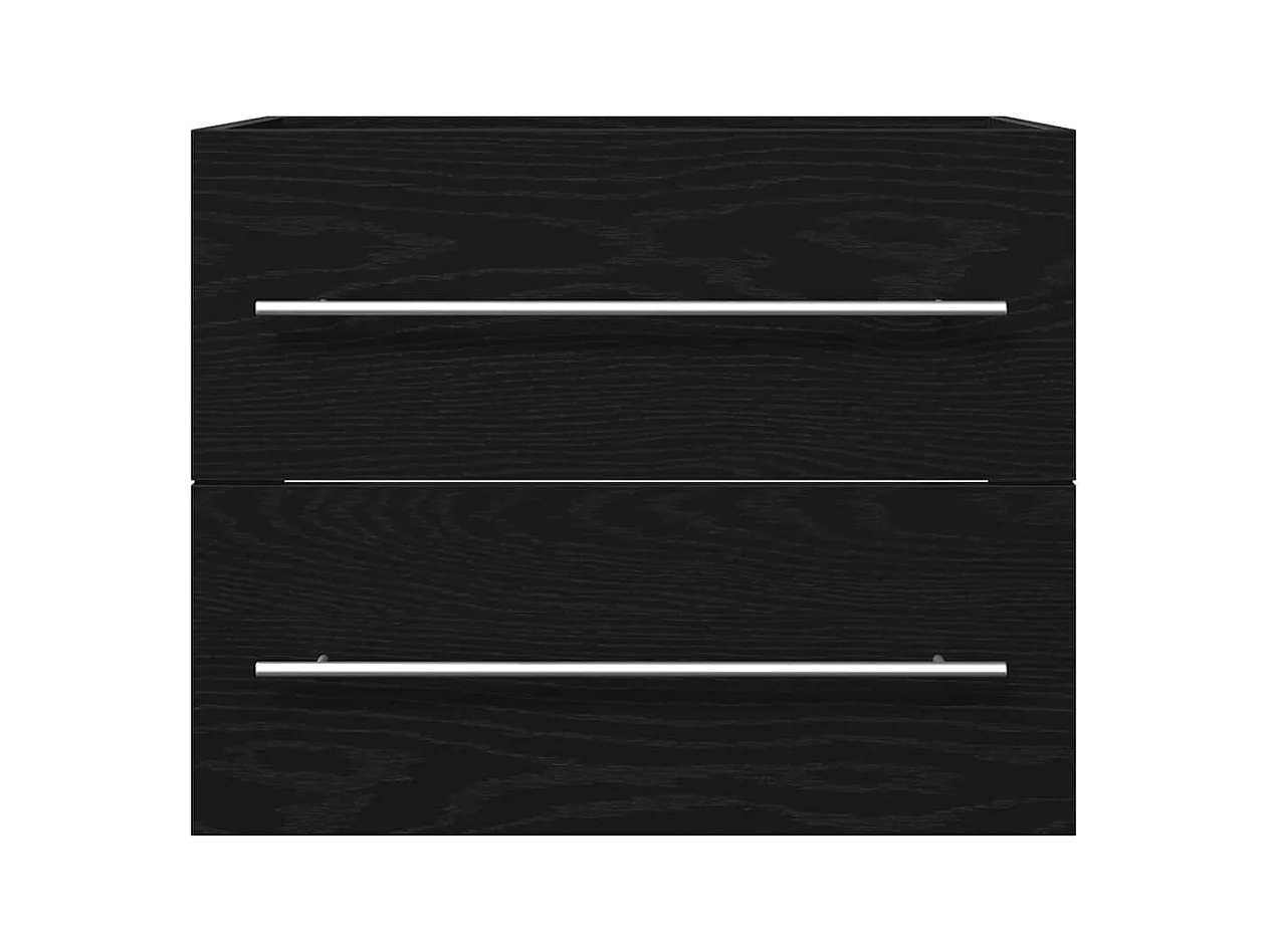 Badkamermeubel met zwarte eiken wastafel 60x38,5x48 cm