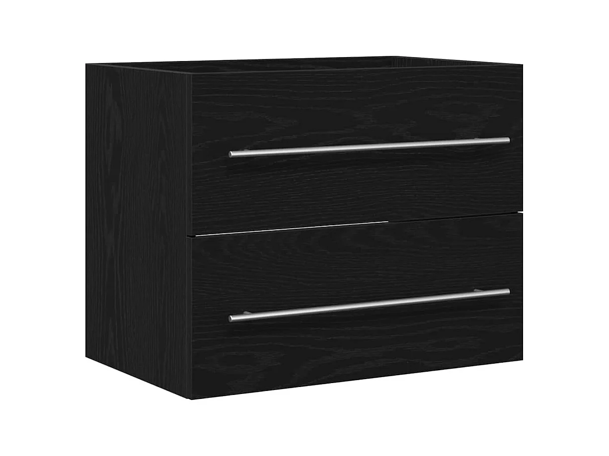 Meuble de salle de bain avec lavabo chêne noir 60x38,5x48 cm