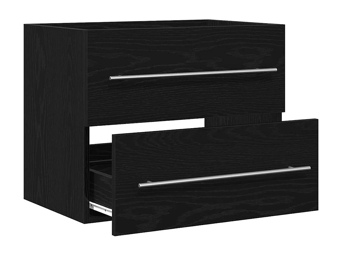 Meuble de salle de bain avec lavabo chêne noir 60x38,5x48 cm