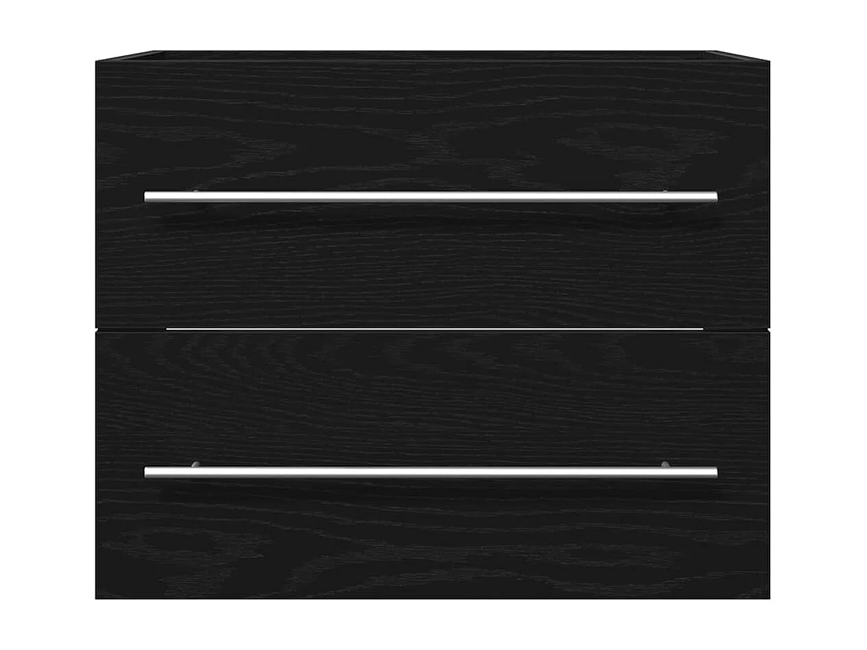 Meuble de salle de bain avec lavabo chêne noir 60x38,5x48 cm