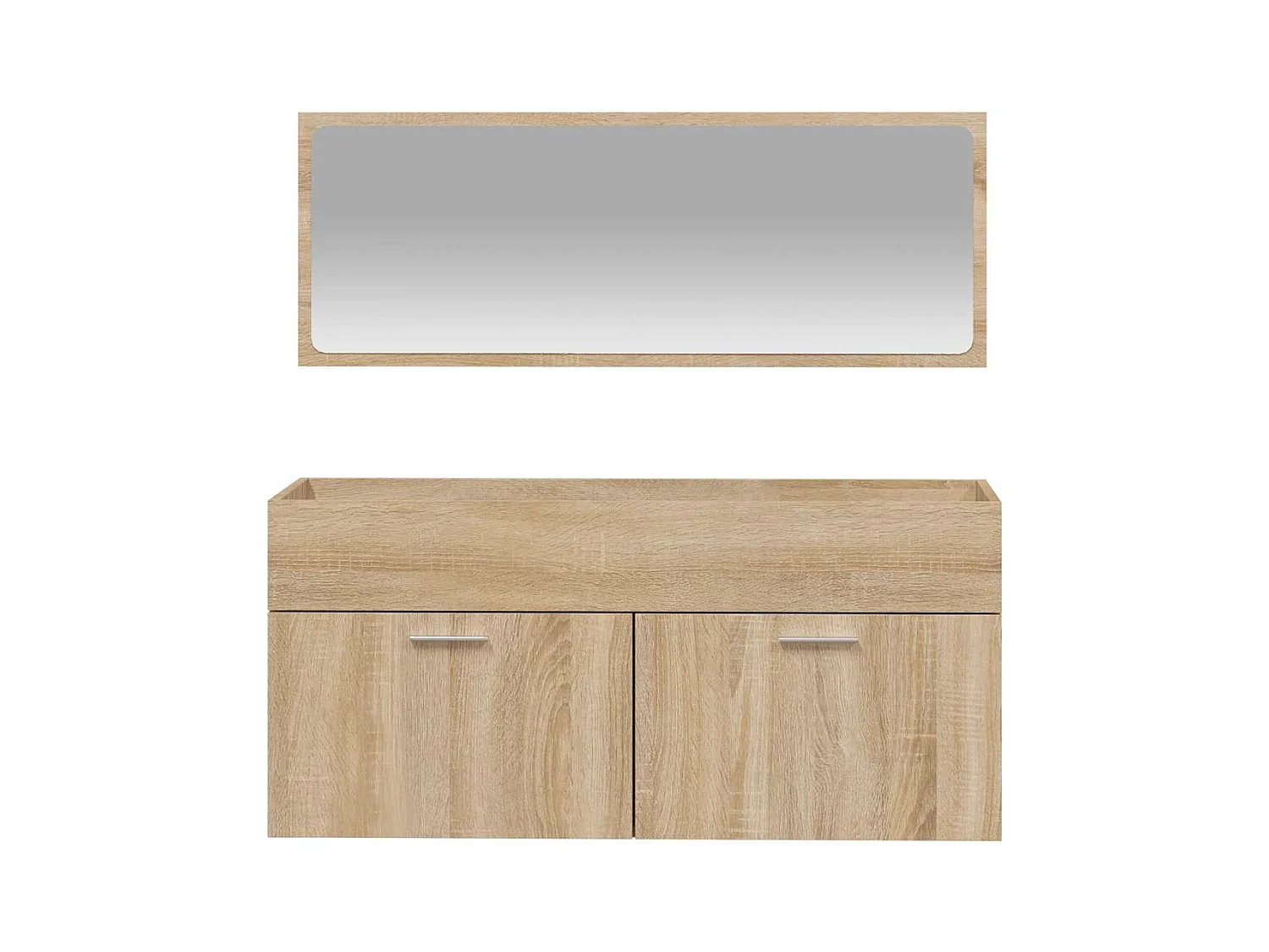 Gabinete de baño con espejo de madera de ingeniería de roble Sonoma