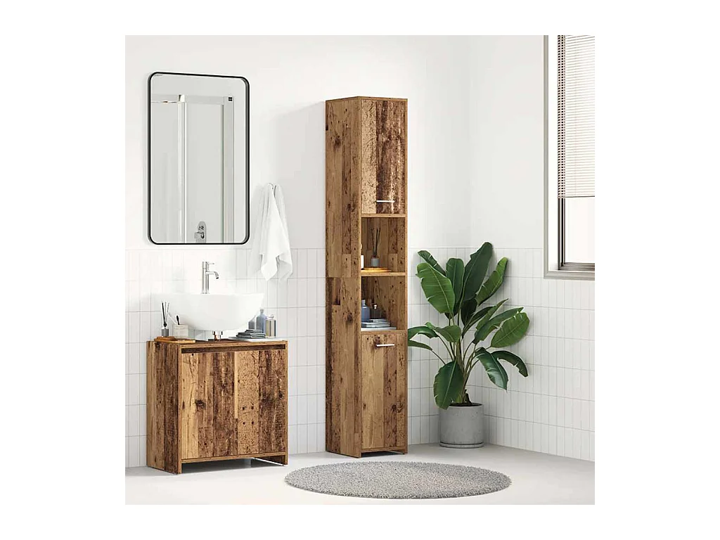 Mobile bagno in legno vecchio 30x30x183,5 cm in legno ingegnerizzato