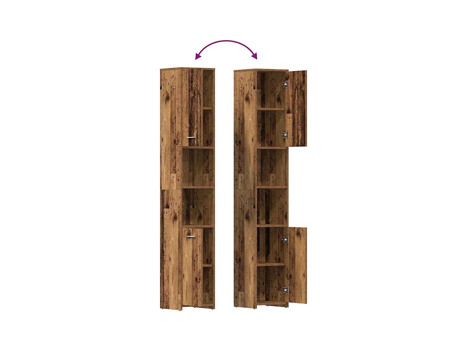 Mobile bagno in legno vecchio 30x30x183,5 cm in legno ingegnerizzato