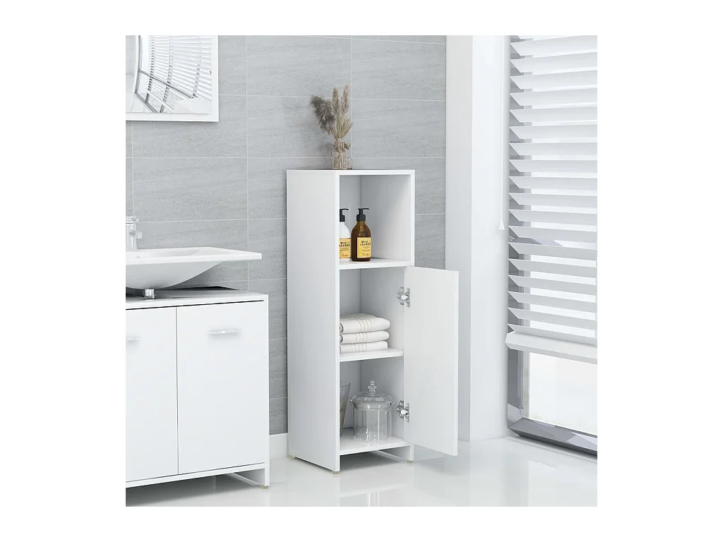 Mueble de baño Blanco 30x30x95 cm Madera de ingeniería