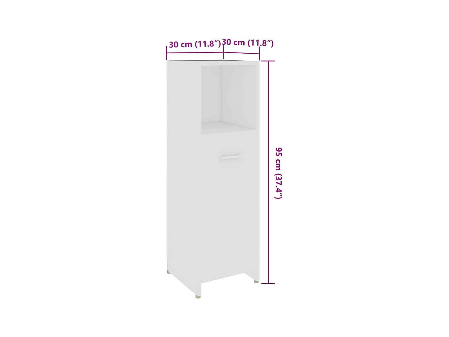 Mueble de baño Blanco 30x30x95 cm Madera de ingeniería