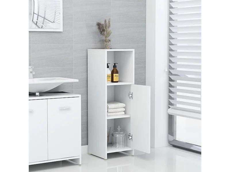 Mobile bagno Bianco 30x30x95 cm Legno ingegnerizzato