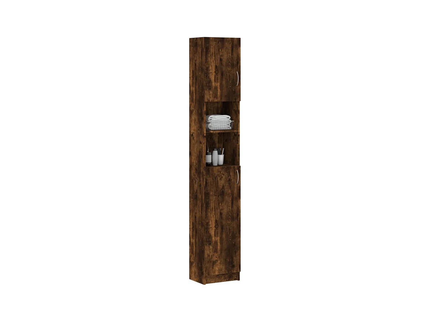 Mueble de baño de roble ahumado 32x25,5x190 cm Madera de ingeniería