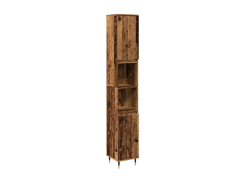 Badkamerkast oud hout 30x30x190cm bewerkt hout