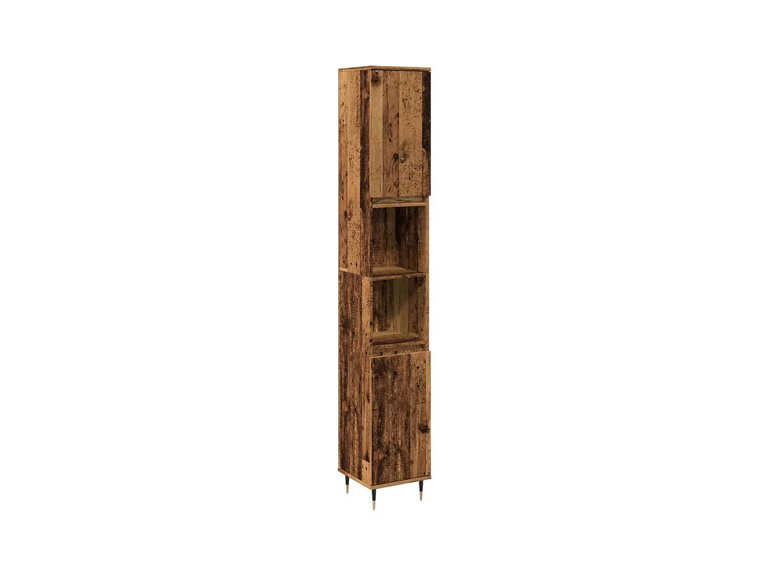 Badkamerkast oud hout 30x30x190cm bewerkt hout