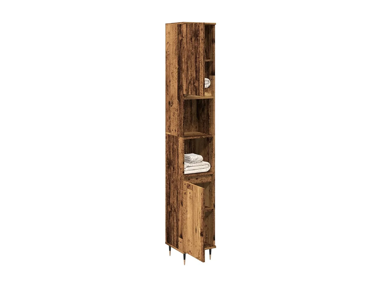 Armoire de salle de bain vieux bois 30x30x190cm bois ingénierie