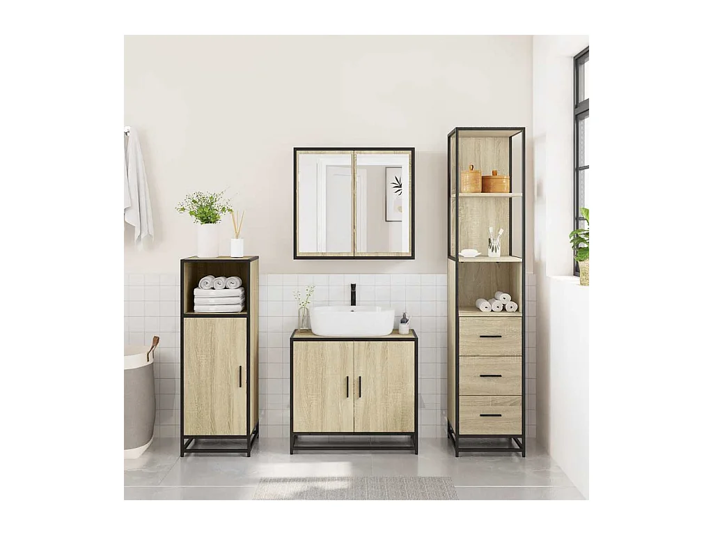 Sonoma eiken badkamerkast 35x37,5x166 cm