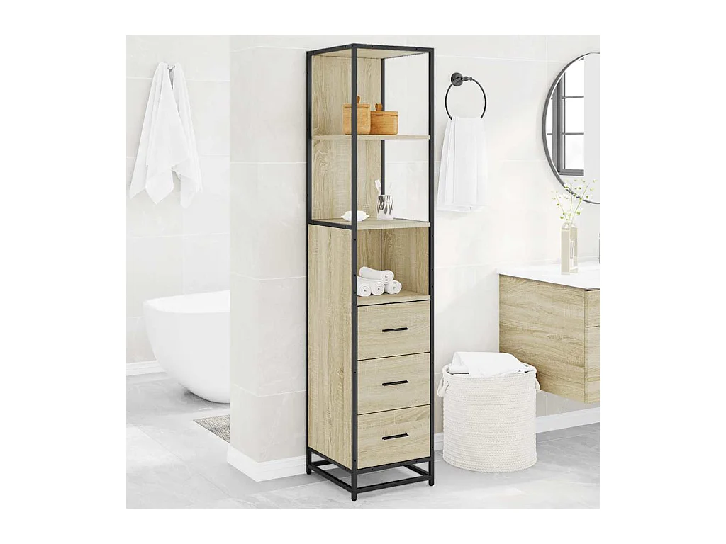 Sonoma eiken badkamerkast 35x37,5x166 cm