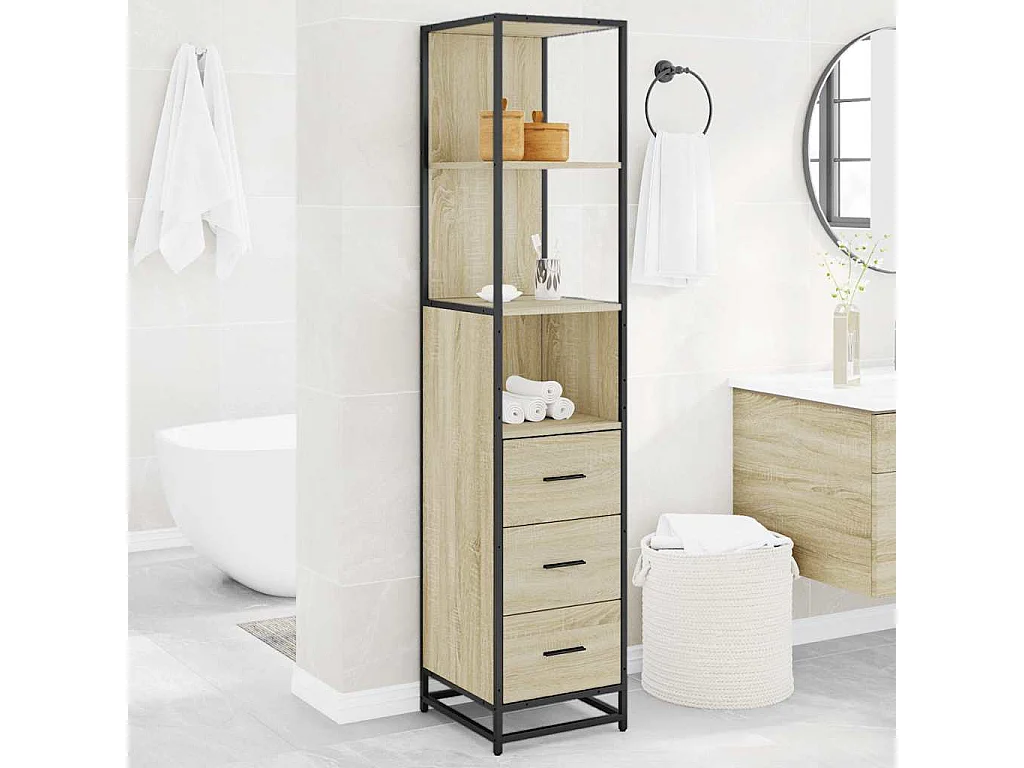 Mueble de baño roble Sonoma 35x37,5x166 cm