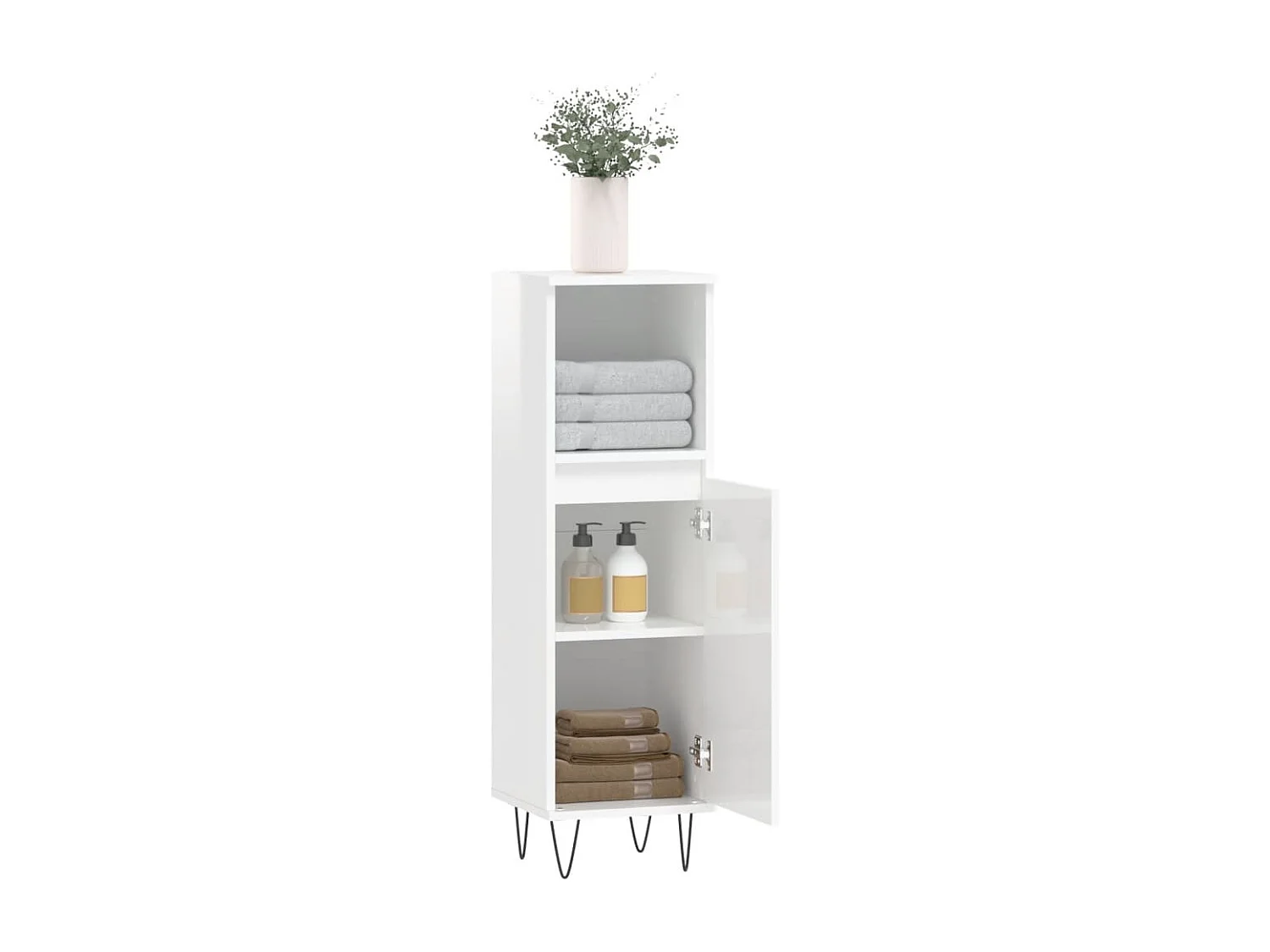 Mobile bagno bianco lucido 30x30x100 cm