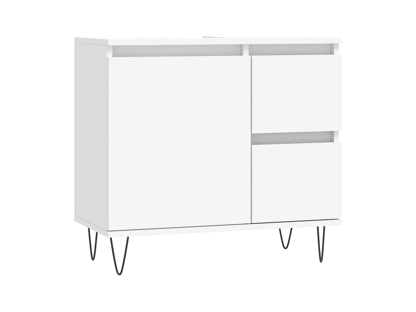 Witte badkamerkast 65x33x60 cm van bewerkt hout