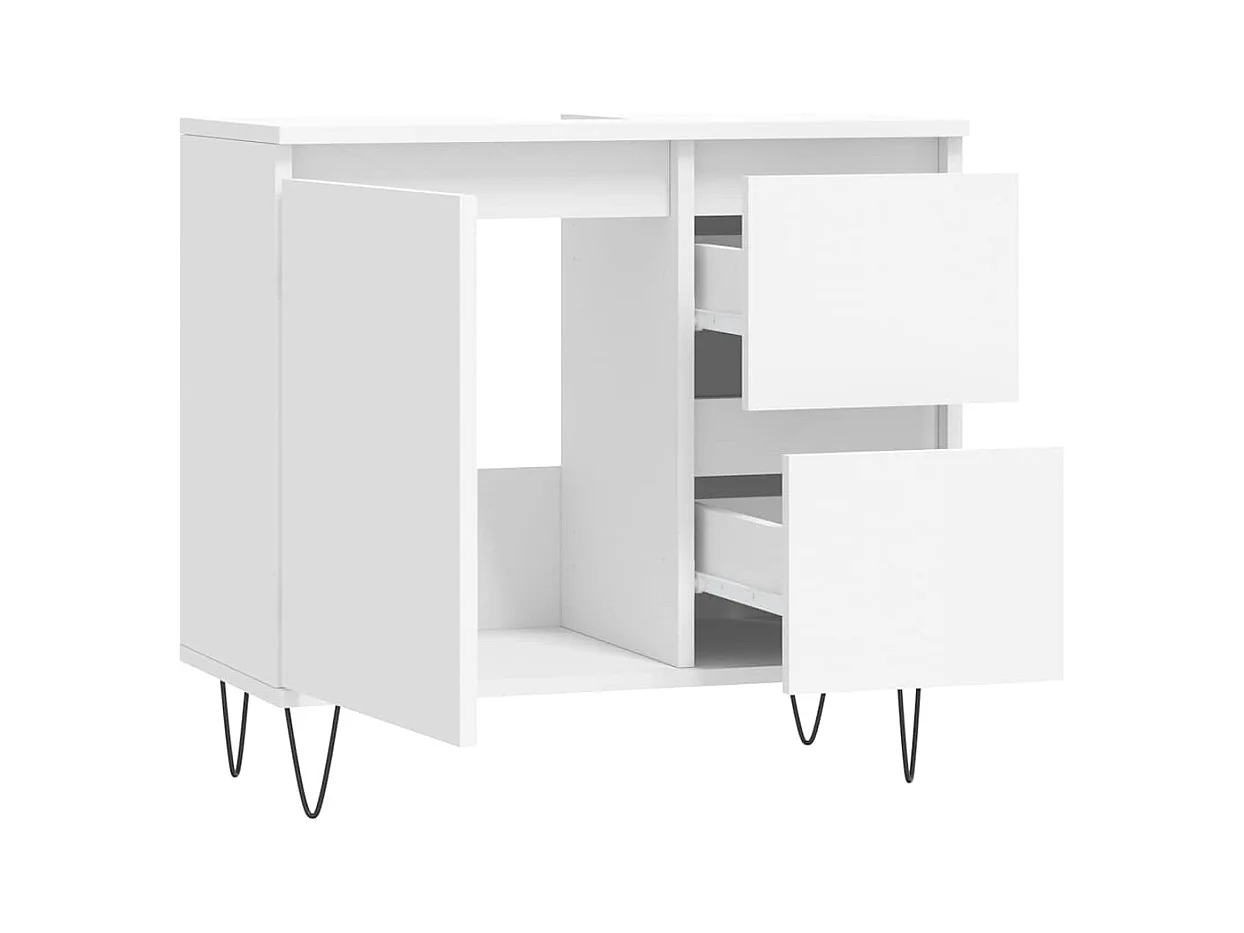 Witte badkamerkast 65x33x60 cm van bewerkt hout