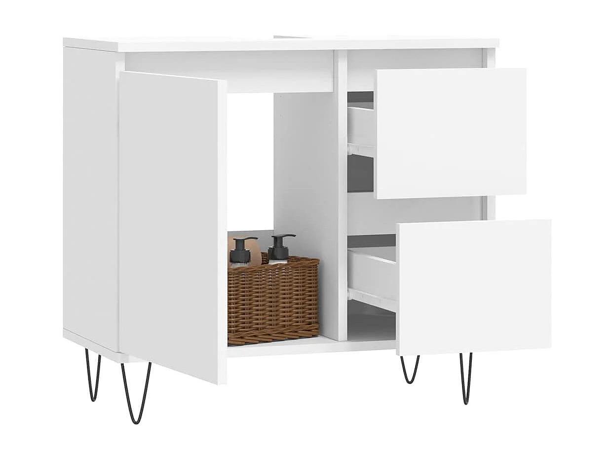 Mobile bagno bianco 65x33x60 cm in legno ingegnerizzato